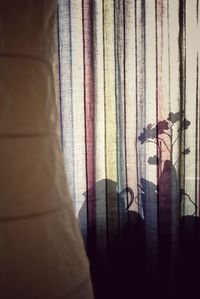 Close-up of curtain at home