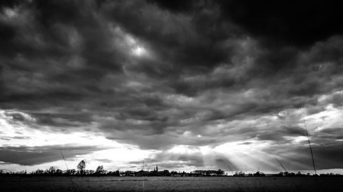 Storm clouds over land