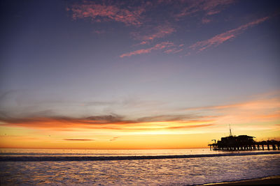 Scenic view of sea during sunset