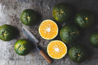 High angle view of fruits