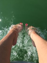 Cropped image of man in water
