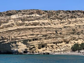 Scenic view of rock formations against sky