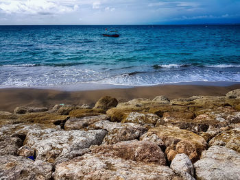 View of sea against cloudy sky