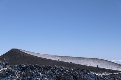 Built structure on land against clear blue sky