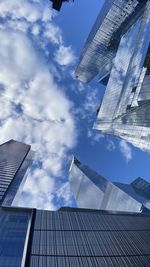 Low angle view of modern building against sky