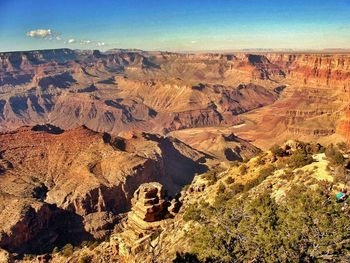 Aerial view of dramatic landscape