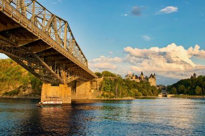 Bridge over river against sky