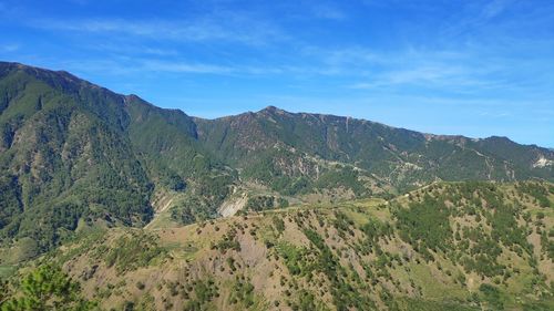 Scenic view of mountains against sky