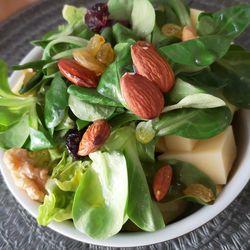 High angle view of salad in plate