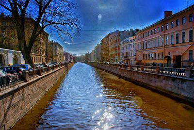 View of canal along buildings