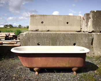 Close-up of built structure against the sky