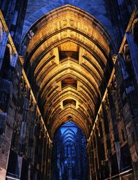 Low angle view of illuminated building