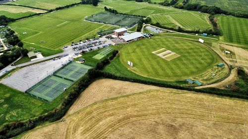 High angle view of agricultural field