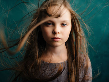 Close-up portrait of beautiful young woman