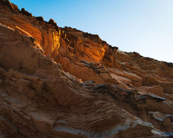 Low angle view of rocky mountain against sky in big bend national park - texas