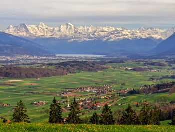 Scenic view of mountains against sky