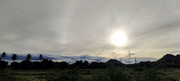 Scenic view of silhouette landscape against sky during sunset