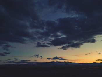 Scenic view of dramatic sky during sunset