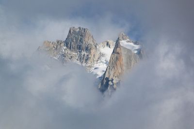 Panoramic view of snowcapped mountains against sky