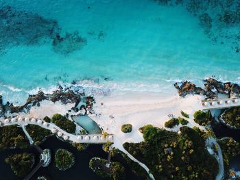 High angle view of beach and sea