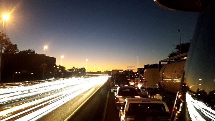 CARS ON ROAD AT NIGHT