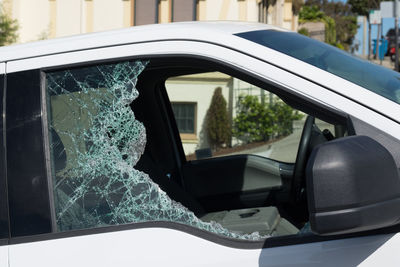 Close-up of car window