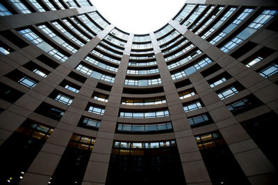 Low angle view of modern buildings against sky