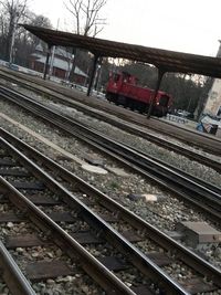 Train on railroad station platform