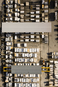 Aerial view of cargo containers 