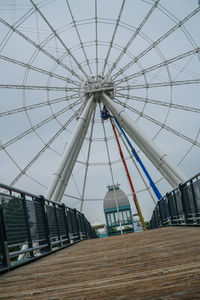 Low angle view of ferris wheel against sky