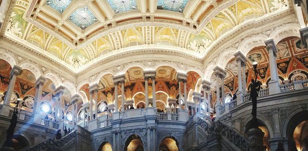 Low angle view of ceiling of historical building