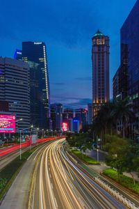 High angle view of city street