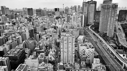 High angle view of residential district