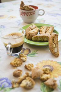 Close-up of cookies on table