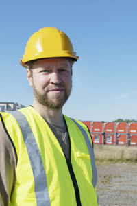 Portrait of man at construction site