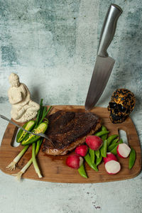 Directly above shot of vegetables on table