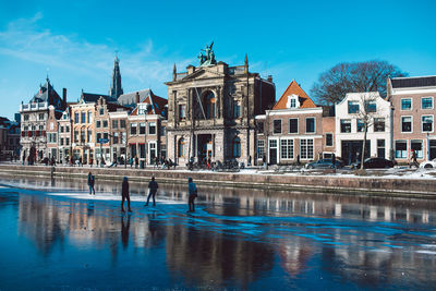 Reflection of buildings in water