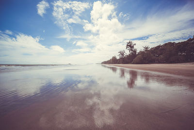 Scenic view of beach against sky