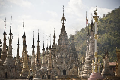 Panoramic view of temple against sky