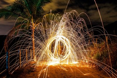 Blurred motion of fire at night