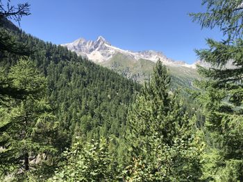 Scenic view of mountains against clear sky