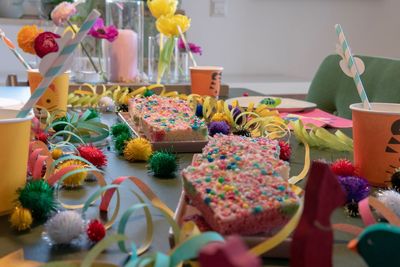 Close-up of cake on table