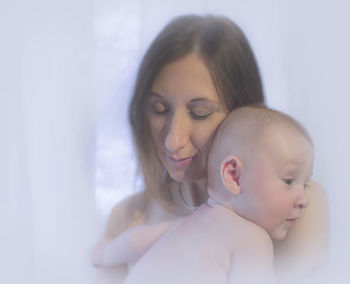 Portrait of mother and daughter