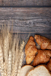 Close-up of wheat on table