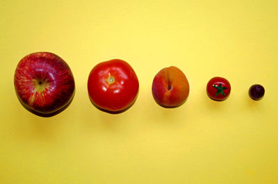 Close-up of fruits against white background