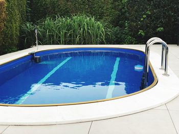 Close-up of swimming pool against trees