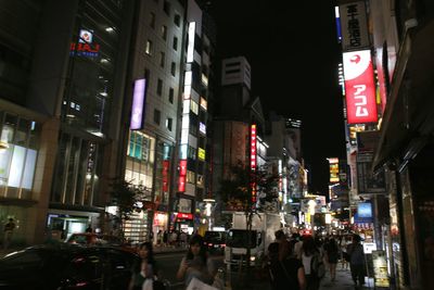 View of city at night