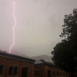 Low angle view of lightning in sky