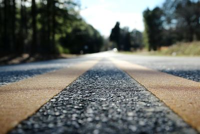 Surface level of road against trees