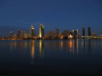 Illuminated city at night